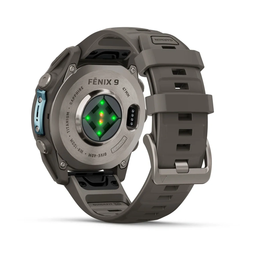 Смарт-годинник Garmin Fenix 9 47mm Titanium with Pebble Gray Silicone Band (010-04762-00/01)