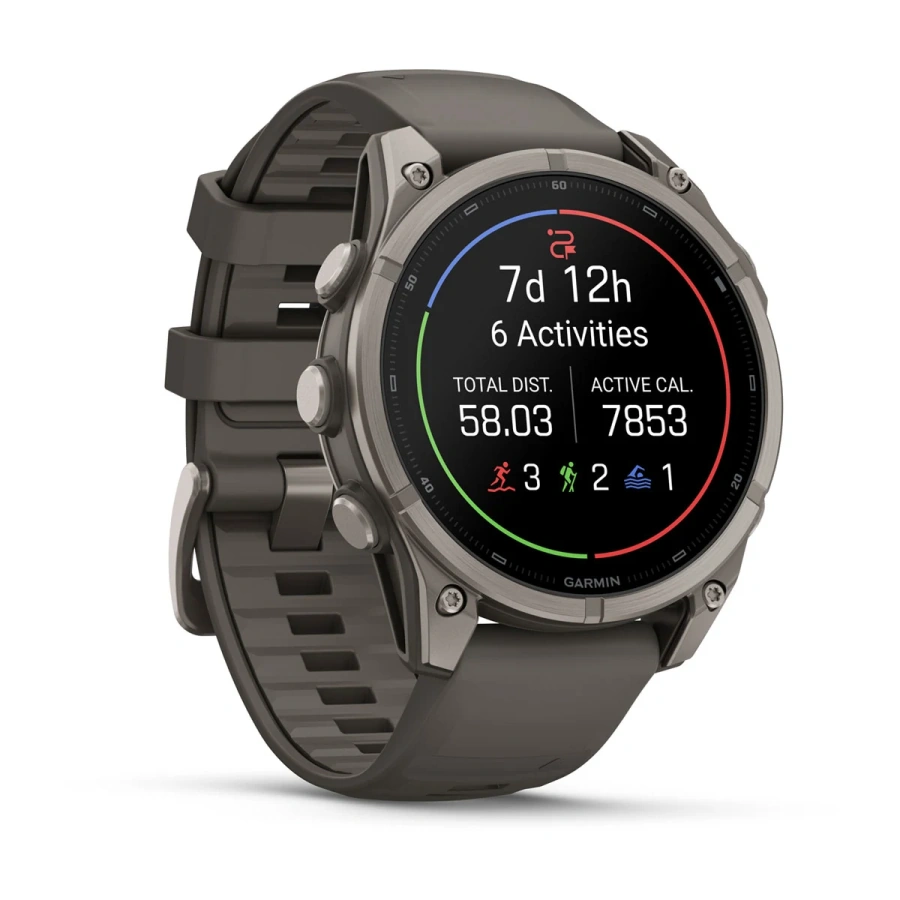 Смарт-годинник Garmin Fenix 9 47mm Titanium with Pebble Gray Silicone Band (010-04762-00/01)
