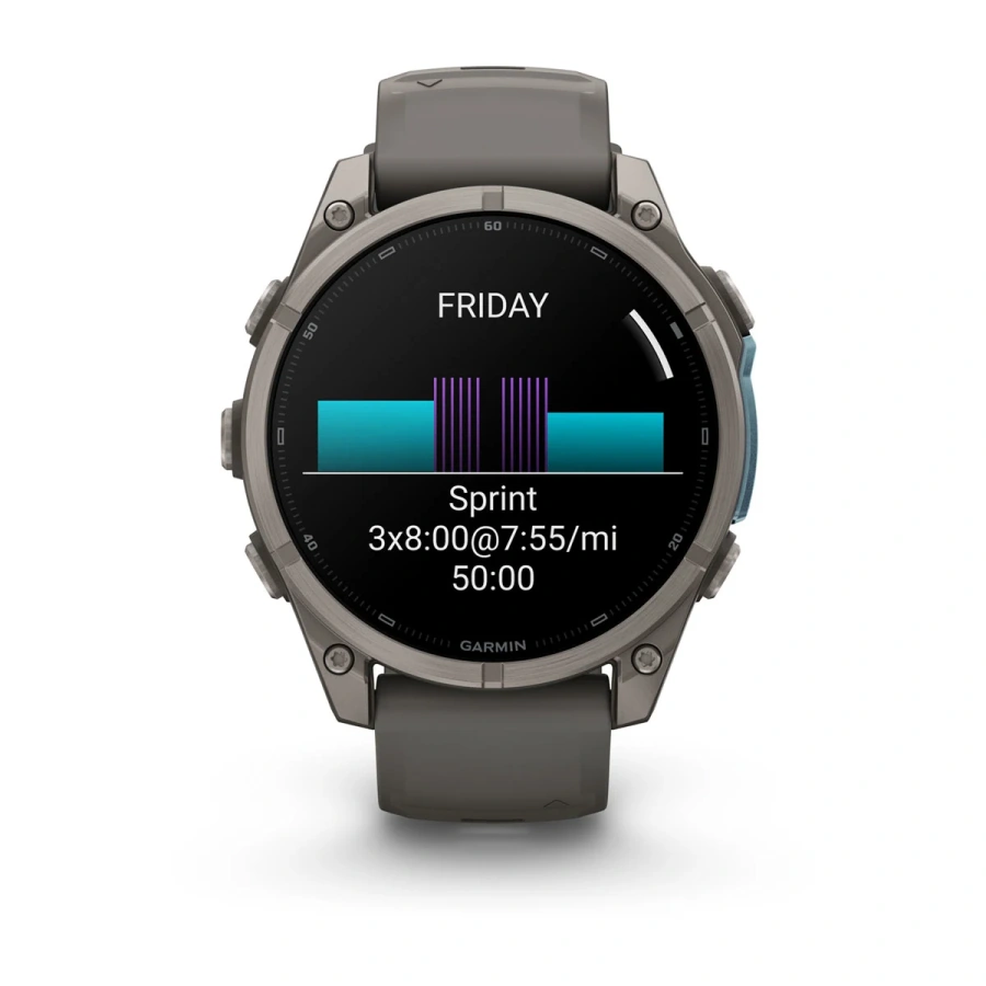 Смарт-годинник Garmin Fenix 9 47mm Titanium with Pebble Gray Silicone Band (010-04762-00/01)