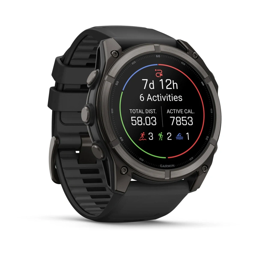 Смарт-годинник Garmin Fenix 9 51mm Carbon Gray DLC Titanium with Black Silicone Band (010-04763-10/11)