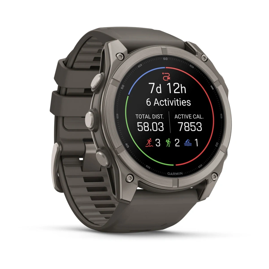 Смарт-годинник Garmin Fenix 9 51mm Titanium with Pebble Gray Silicone Band (010-04763-00/01)