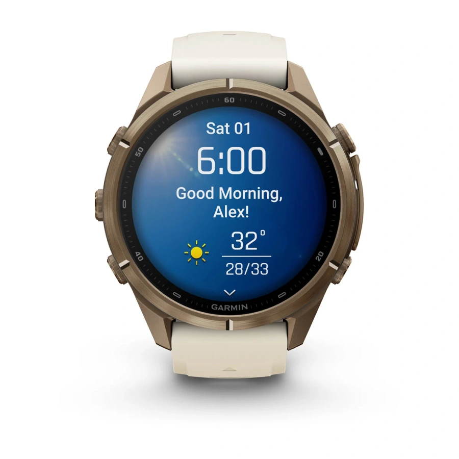 Смарт-годинник Garmin Fenix 9 Pro 43mm Autumn Gold Titanium Case with Cream/French Gray Silicone Band (010-04335-25/26)