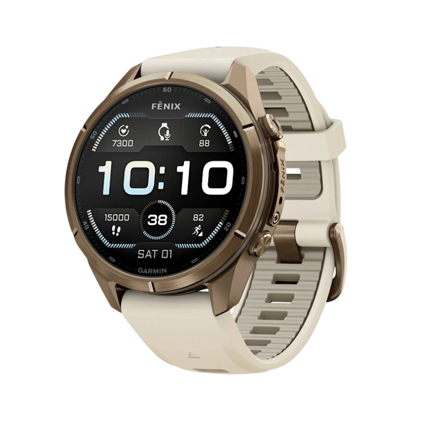 Смарт-годинник Garmin Fenix 9 Pro 43mm Autumn Gold Titanium Case with Cream/French Gray Silicone Band (010-04335-25/26)
