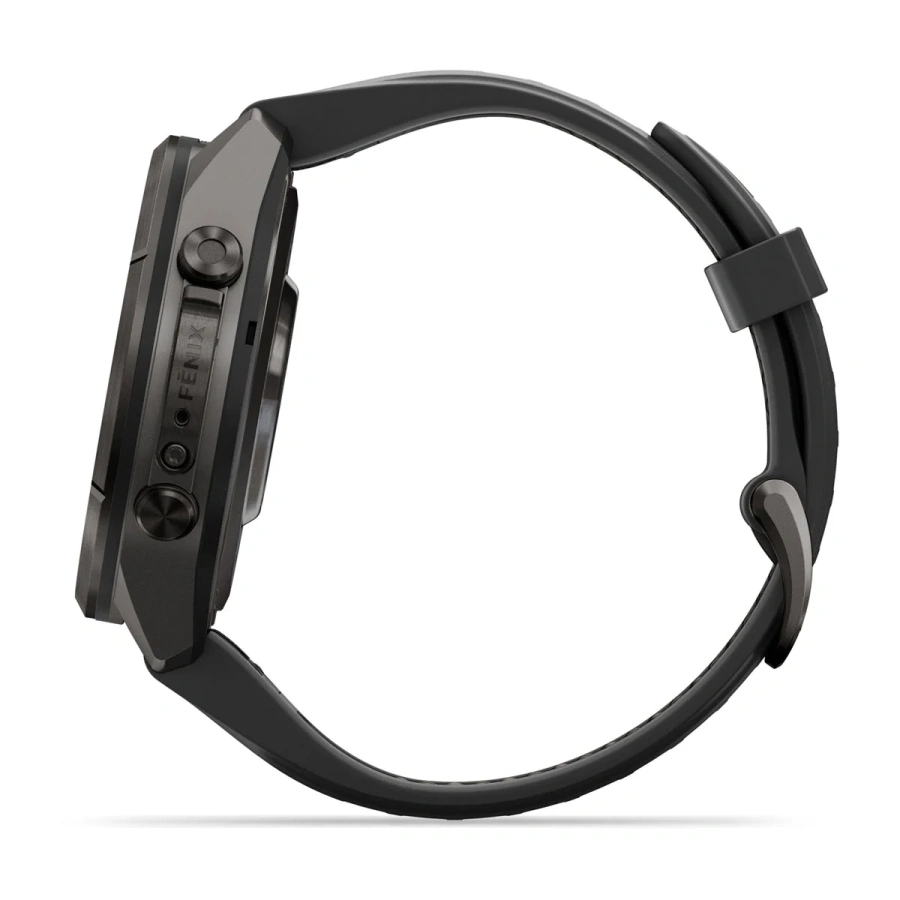 Смарт-годинник Garmin Fenix 9 Pro 43mm Carbon Gray DLC Titanium Case with Black/Pebble Gray Silicone Band (010-04335-15/16)