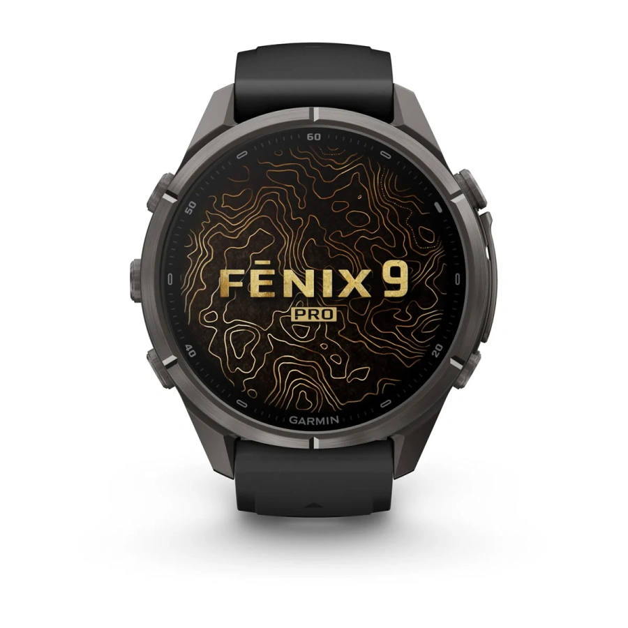 Смарт-годинник Garmin Fenix 9 Pro 43mm Carbon Gray DLC Titanium Case with Black/Pebble Gray Silicone Band (010-04335-15/16)