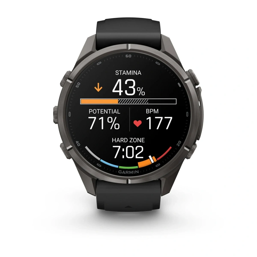 Смарт-годинник Garmin Fenix 9 Pro 43mm Carbon Gray DLC Titanium Case with Black/Pebble Gray Silicone Band (010-04335-15/16)
