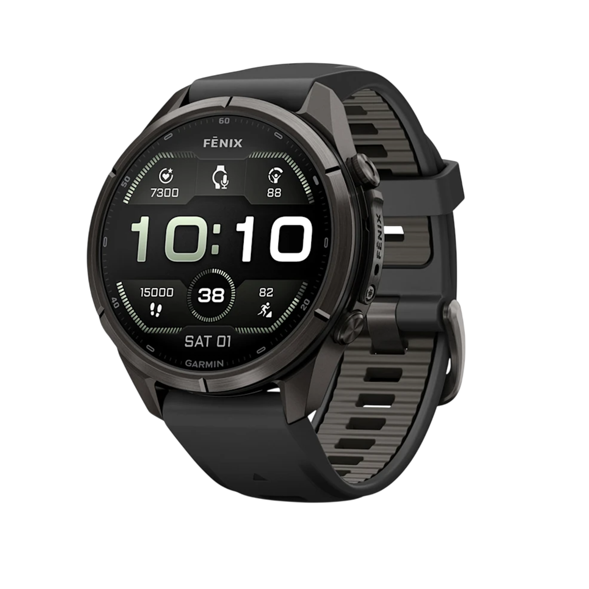 Смарт-годинник Garmin Fenix 9 Pro 43mm Carbon Gray DLC Titanium Case with Black/Pebble Gray Silicone Band (010-04335-15/16)