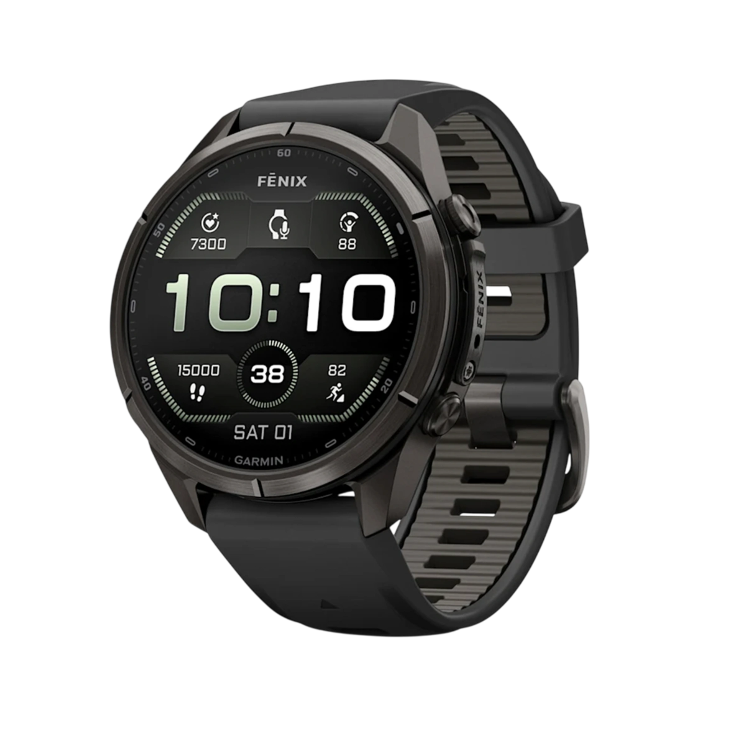 Смарт-годинник Garmin Fenix 9 Pro 43mm Carbon Gray DLC Titanium Case with Black/Pebble Gray Silicone Band (010-04335-15/16)