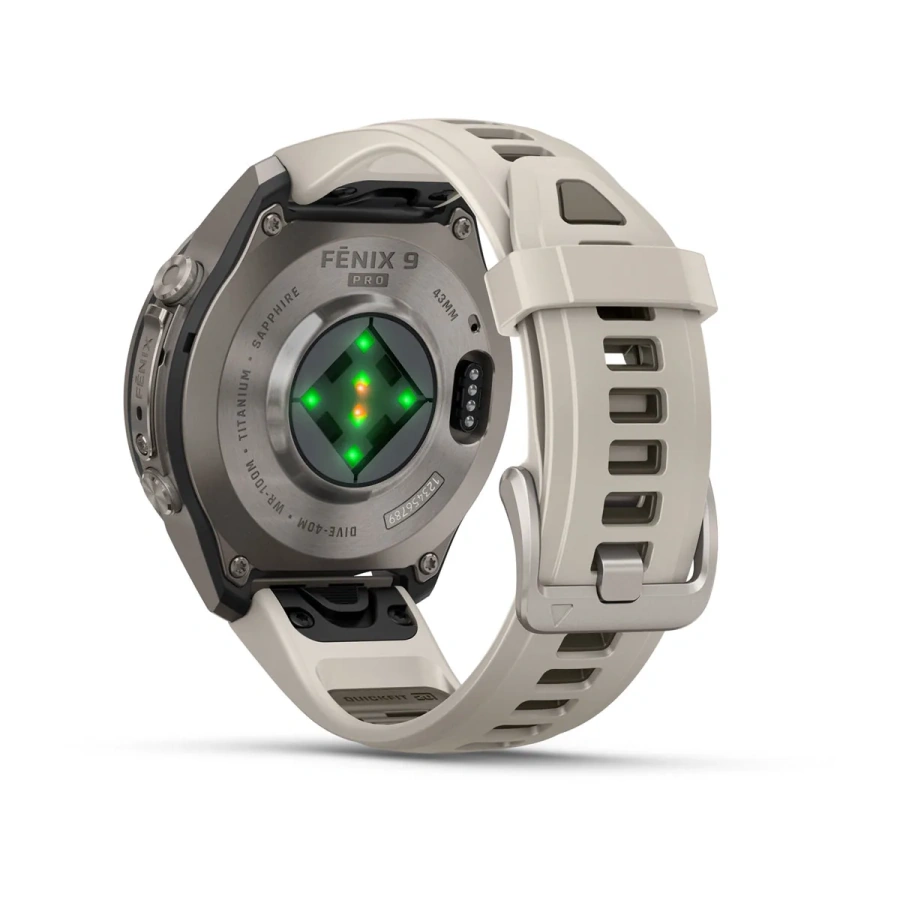 Смарт-годинник Garmin Fenix 9 Pro 43mm Titanium Case with Fog Gray/Dark Sandstone Silicone Band (010-04335-85/86)