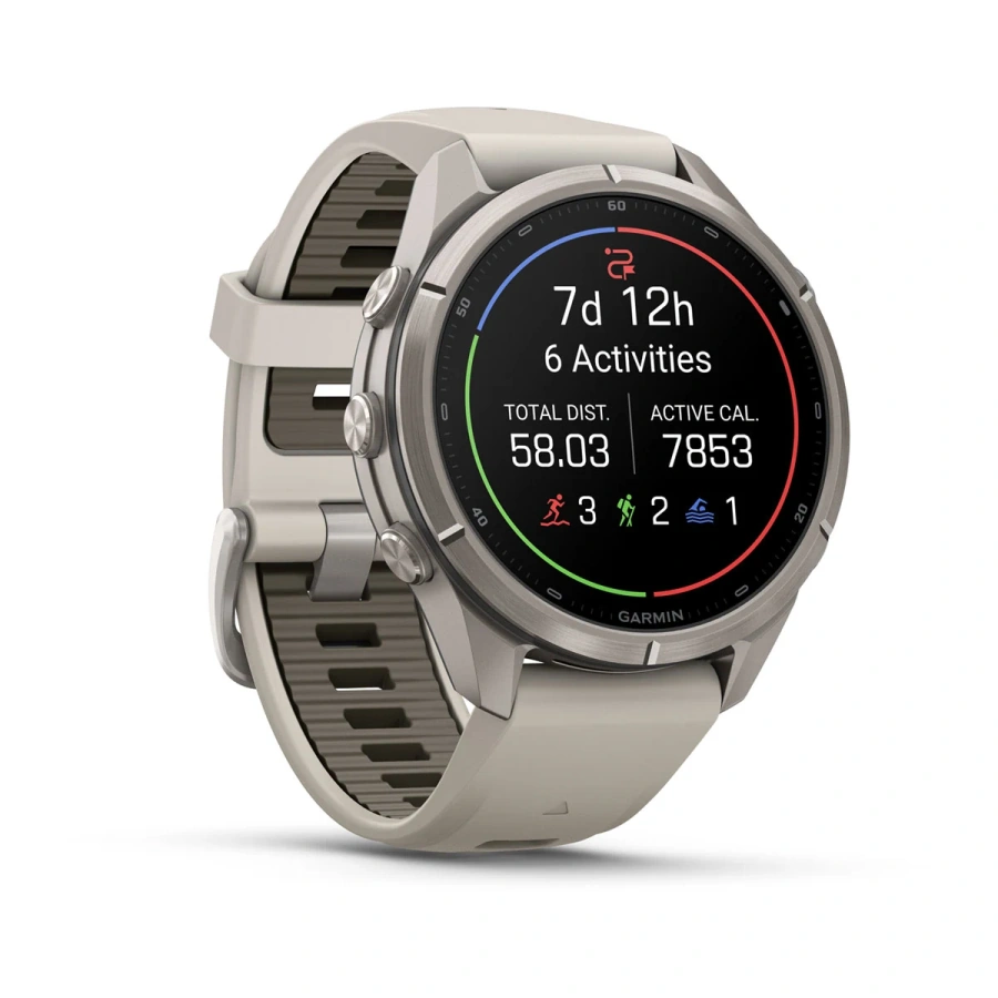 Смарт-годинник Garmin Fenix 9 Pro 43mm Titanium Case with Fog Gray/Dark Sandstone Silicone Band (010-04335-85/86)
