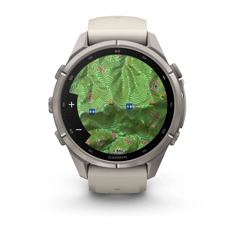 Смарт-годинник Garmin Fenix 9 Pro 43mm Titanium Case with Fog Gray/Dark Sandstone Silicone Band (010-04335-85/86)