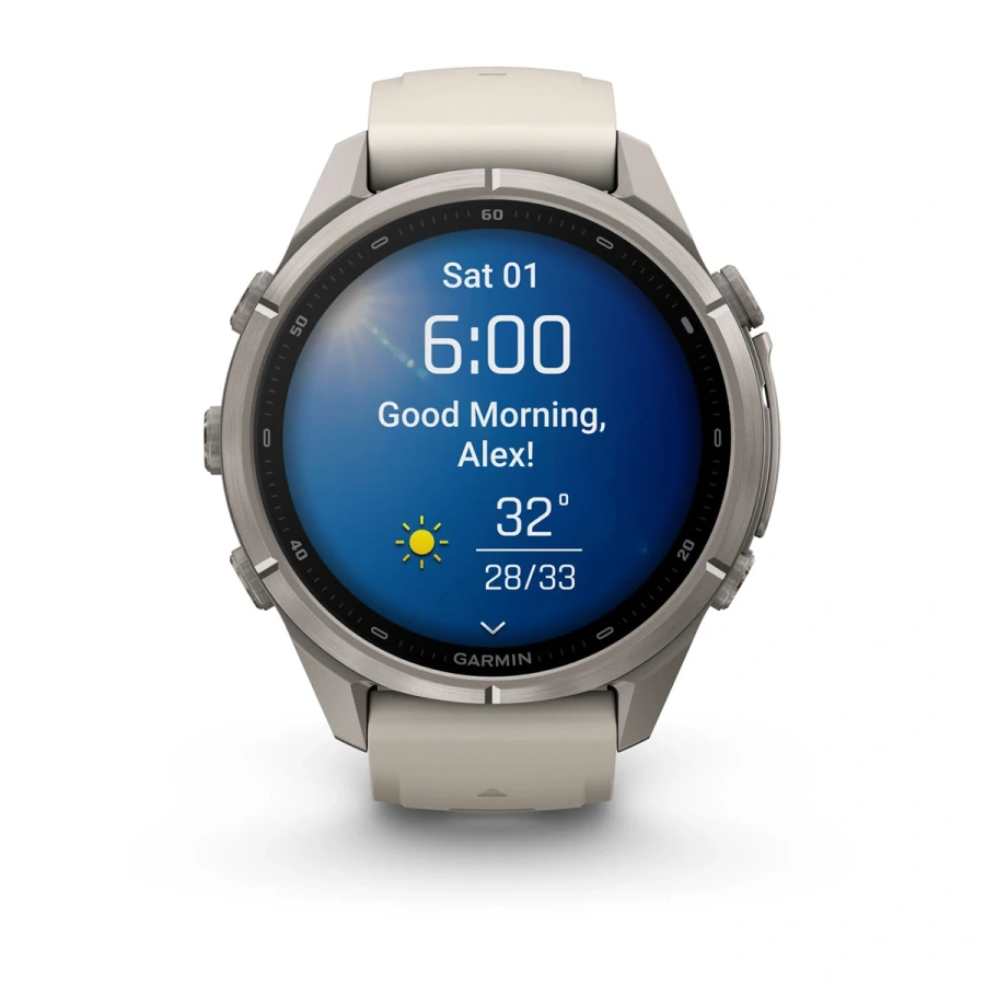 Смарт-годинник Garmin Fenix 9 Pro 43mm Titanium Case with Fog Gray/Dark Sandstone Silicone Band (010-04335-85/86)