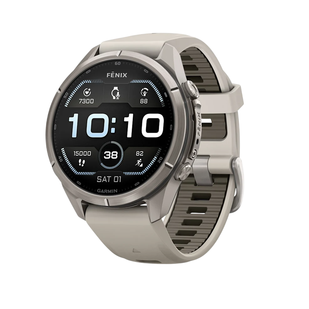 Смарт-годинник Garmin Fenix 9 Pro 43mm Titanium Case with Fog Gray/Dark Sandstone Silicone Band (010-04335-85/86)