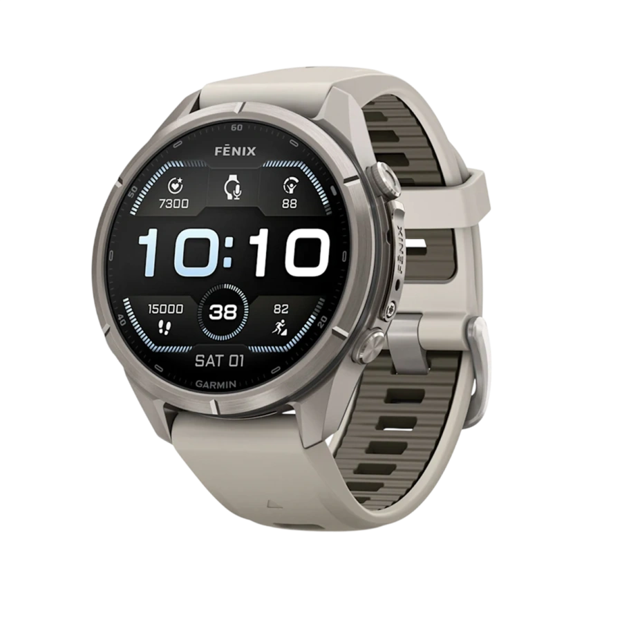 Смарт-годинник Garmin Fenix 9 Pro 43mm Titanium Case with Fog Gray/Dark Sandstone Silicone Band (010-04335-85/86)