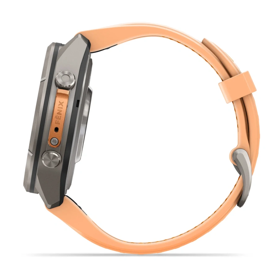 Смарт-годинник Garmin Fenix 9 Pro 43mm Titanium Case with Shell Pink/Autumn Orange Silicone Band (010-04335-05/06)