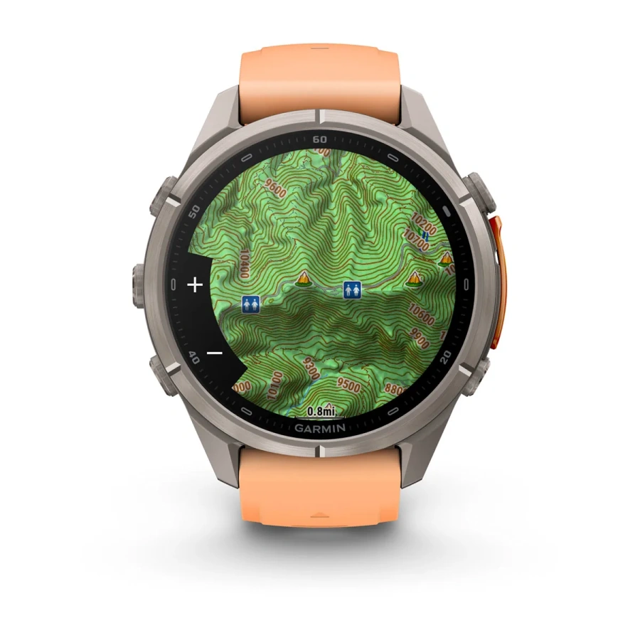 Смарт-годинник Garmin Fenix 9 Pro 43mm Titanium Case with Shell Pink/Autumn Orange Silicone Band (010-04335-05/06)