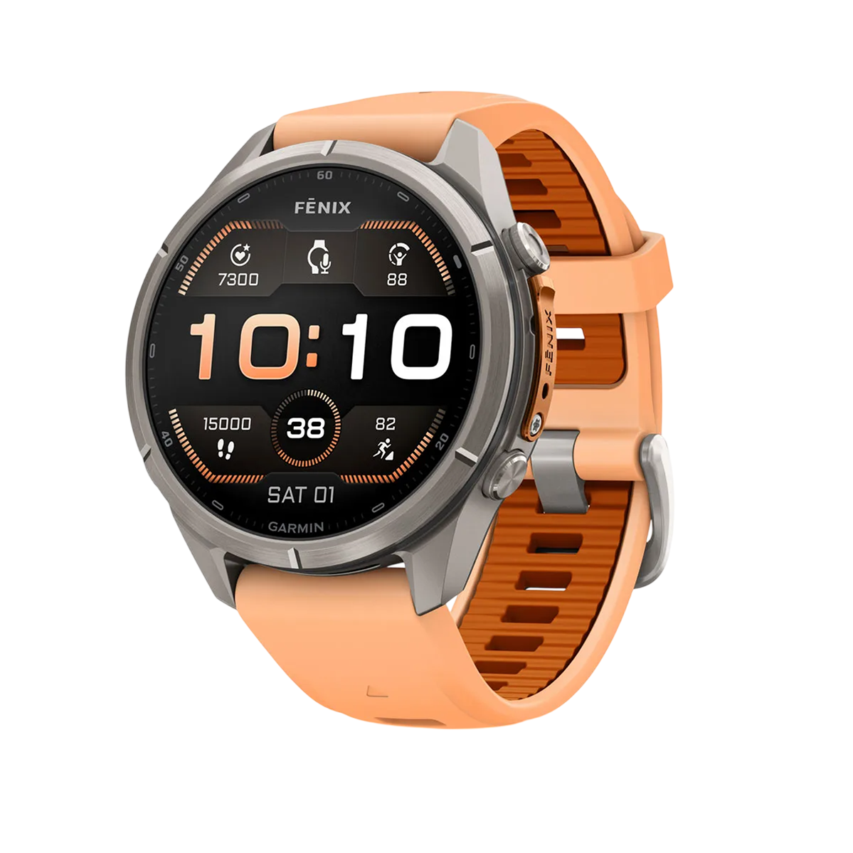 Смарт-годинник Garmin Fenix 9 Pro 43mm Titanium Case with Shell Pink/Autumn Orange Silicone Band (010-04335-05/06)