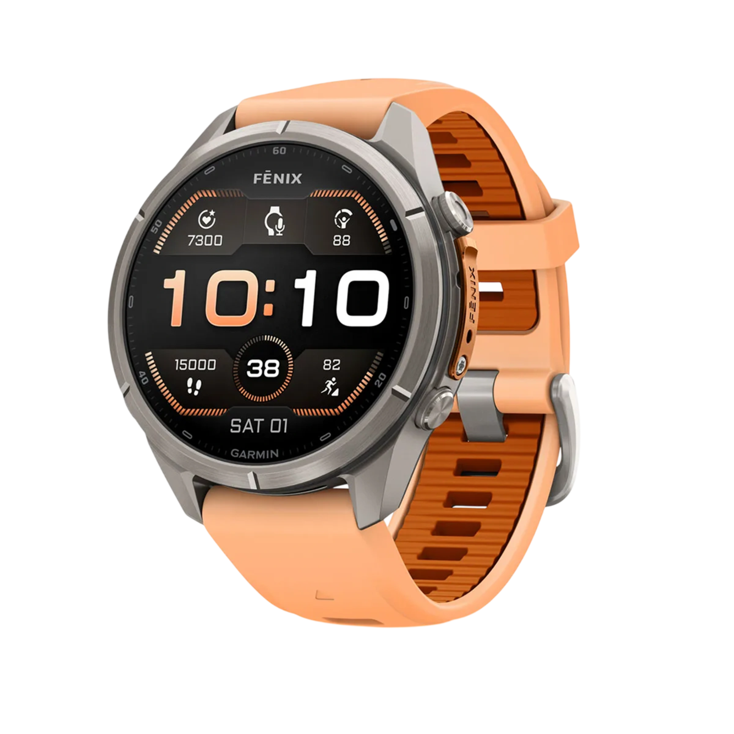 Смарт-годинник Garmin Fenix 9 Pro 43mm Titanium Case with Shell Pink/Autumn Orange Silicone Band (010-04335-05/06)