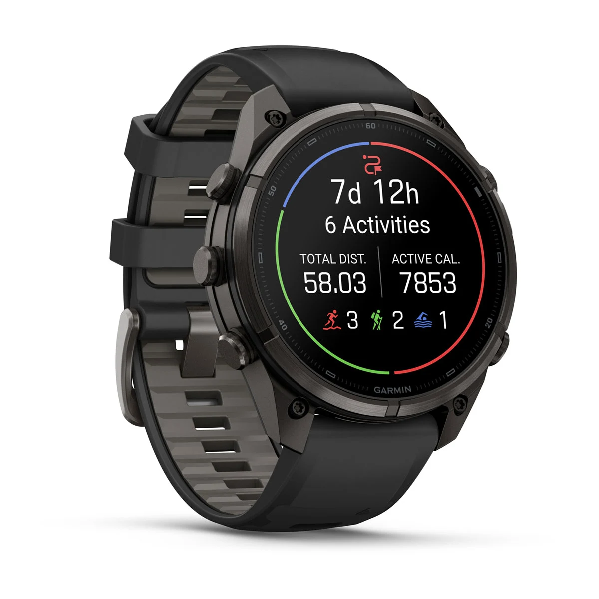 Смарт-годинник Garmin Fenix 9 Pro 47mm Carbon Gray DLC Titanium Case with Black/Pebble Gray Silicone Band (010-04336-15/16)