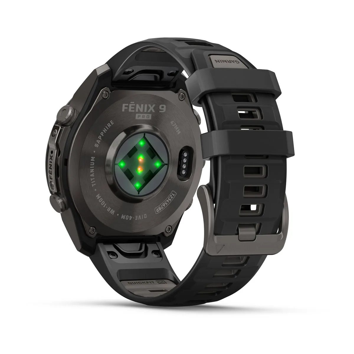 Смарт-годинник Garmin Fenix 9 Pro 47mm Carbon Gray DLC Titanium Case with Black/Pebble Gray Silicone Band (010-04336-15/16)