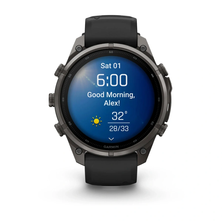 Смарт-годинник Garmin Fenix 9 Pro 47mm Carbon Gray DLC Titanium Case with Black/Pebble Gray Silicone Band (010-04336-15/16)