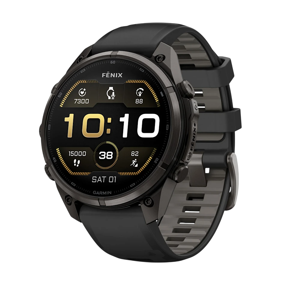 Смарт-годинник Garmin Fenix 9 Pro 47mm Carbon Gray DLC Titanium Case with Black/Pebble Gray Silicone Band (010-04336-15/16)