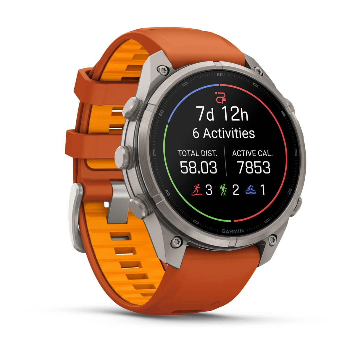 Смарт-годинник Garmin Fenix 9 Pro 47mm Titanium Case with Autumn Orange/Spark Orange Silicone Band (010-04336-05/06)