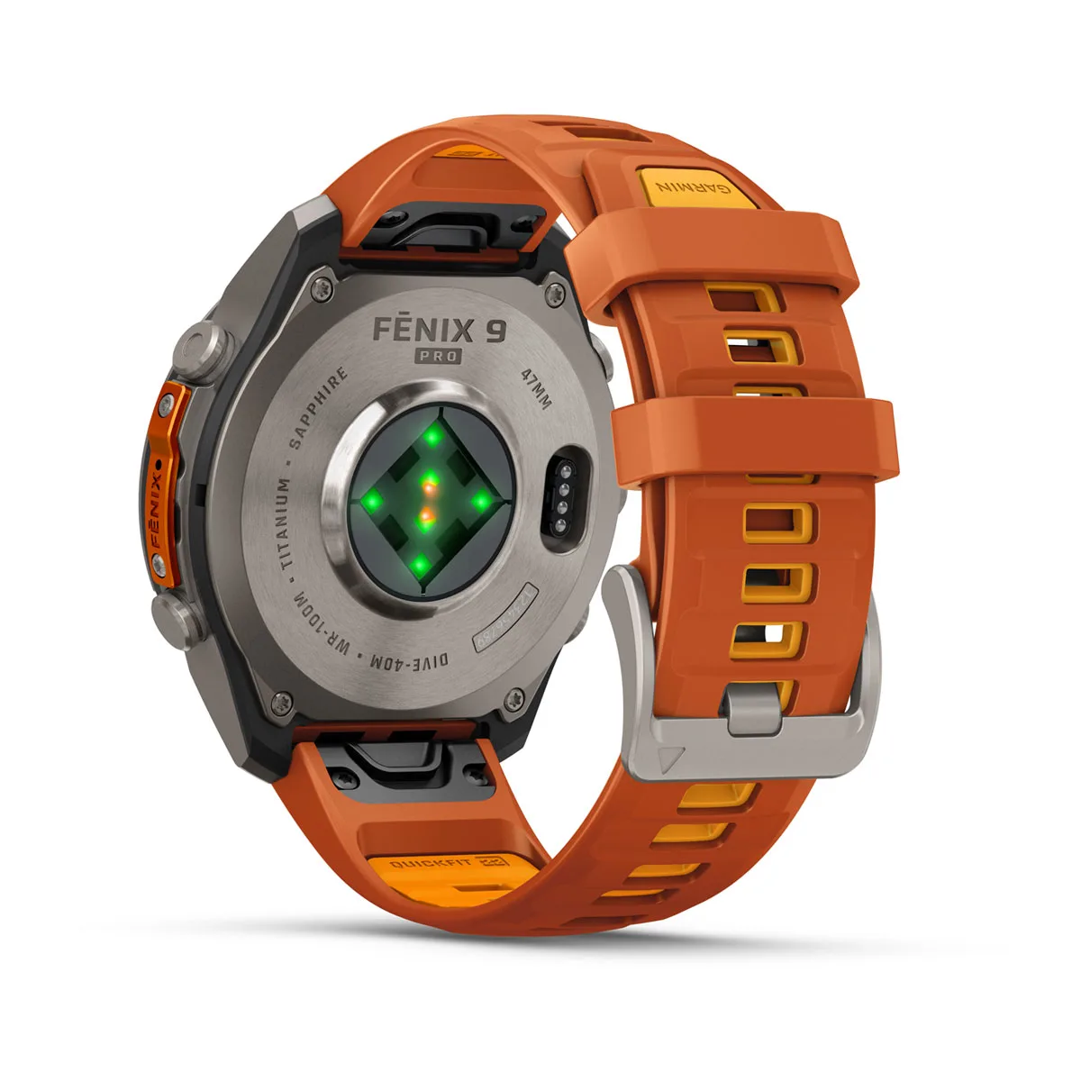 Смарт-годинник Garmin Fenix 9 Pro 47mm Titanium Case with Autumn Orange/Spark Orange Silicone Band (010-04336-05/06)