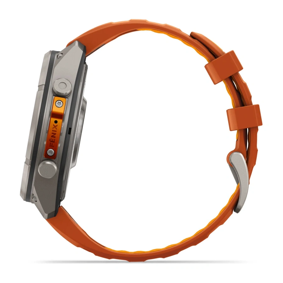 Смарт-годинник Garmin Fenix 9 Pro 47mm Titanium Case with Autumn Orange/Spark Orange Silicone Band (010-04336-05/06)