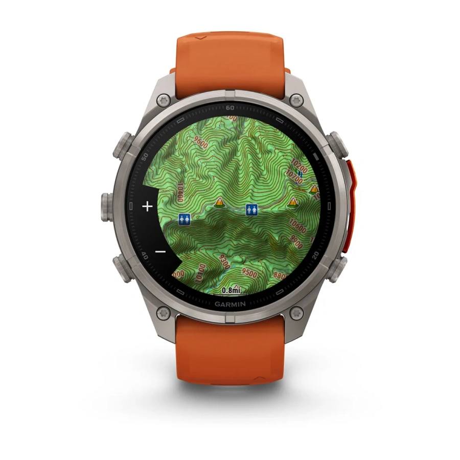 Смарт-годинник Garmin Fenix 9 Pro 47mm Titanium Case with Autumn Orange/Spark Orange Silicone Band (010-04336-05/06)