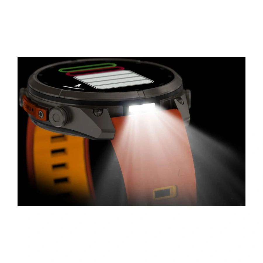 Смарт-годинник Garmin Fenix 9 Pro 47mm Titanium Case with Autumn Orange/Spark Orange Silicone Band (010-04336-05/06)
