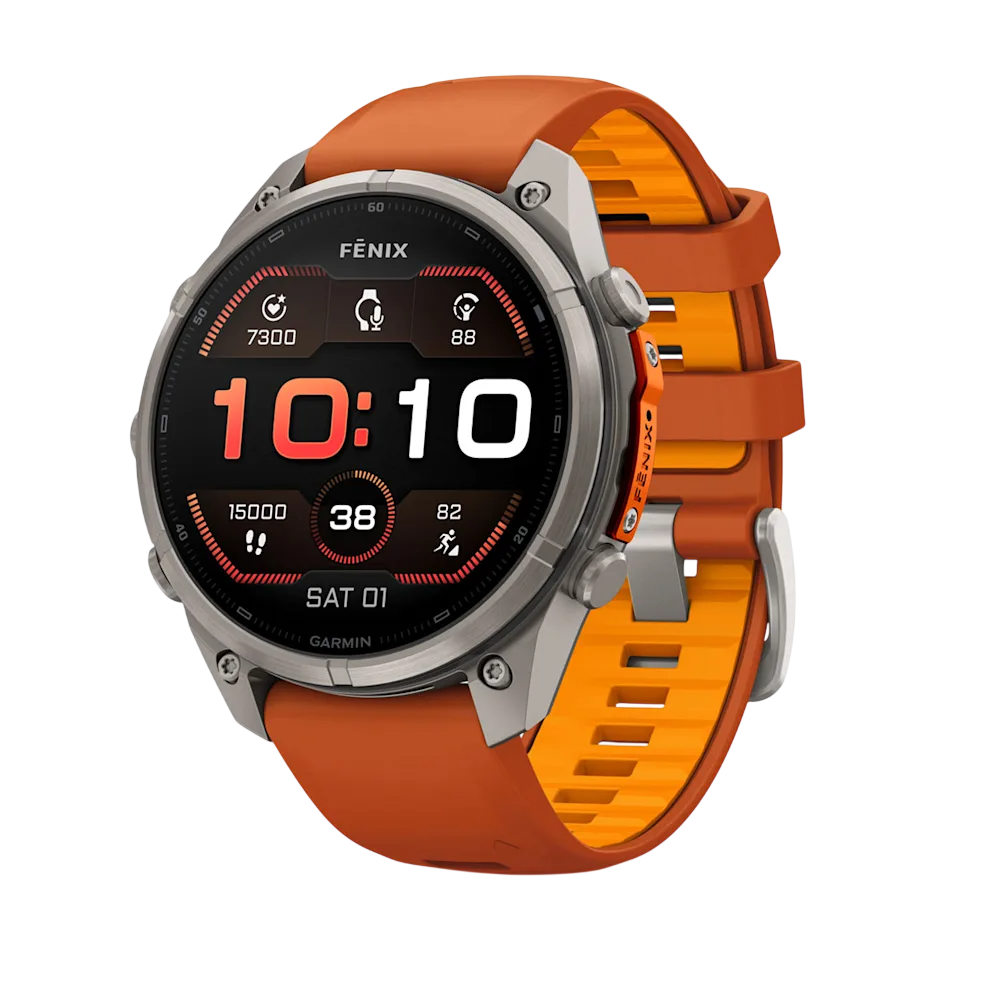 Смарт-годинник Garmin Fenix 9 Pro 47mm Titanium Case with Autumn Orange/Spark Orange Silicone Band (010-04336-05/06)