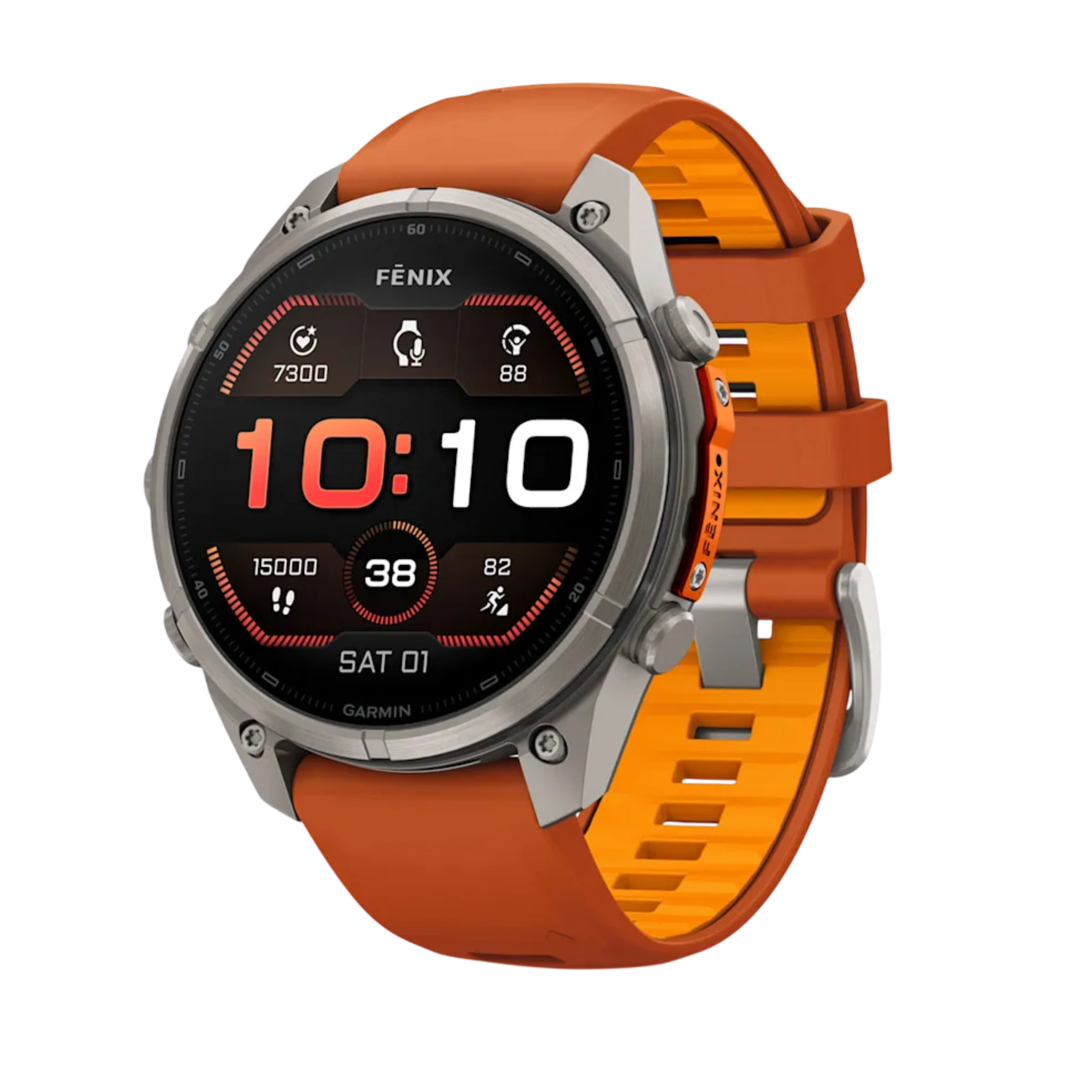 Смарт-годинник Garmin Fenix 9 Pro 47mm Titanium Case with Autumn Orange/Spark Orange Silicone Band (010-04336-05/06)