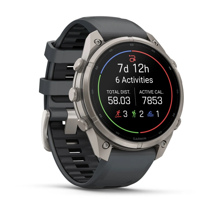 Смарт-годинник Garmin Fenix 9 Pro 47mm Titanium Case with Graphite/Black Silicone Band (010-04336-25/26)