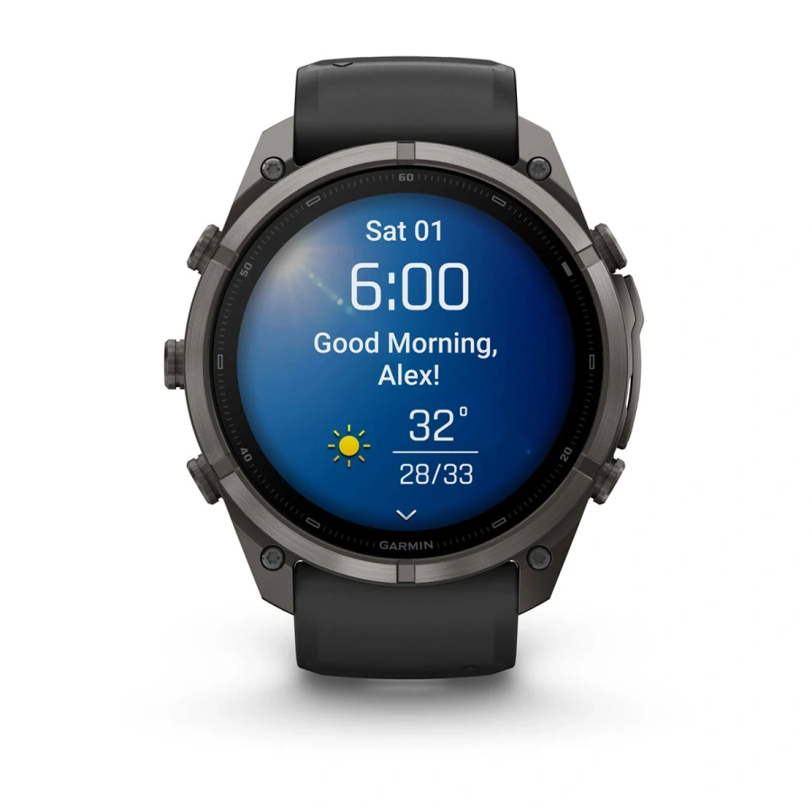 Смарт-годинник Garmin Fenix 9 Pro inReach 51mm Carbon Gray DLC Titanium Case with Black/Pebble Gray Silicone Band (010-04337-10/11)