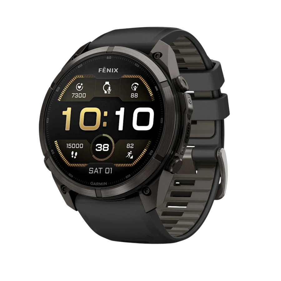 Смарт-годинник Garmin Fenix 9 Pro 51mm Carbon Gray DLC Titanium Case with Black/Pebble Gray Silicone Band (010-04337-15/16)