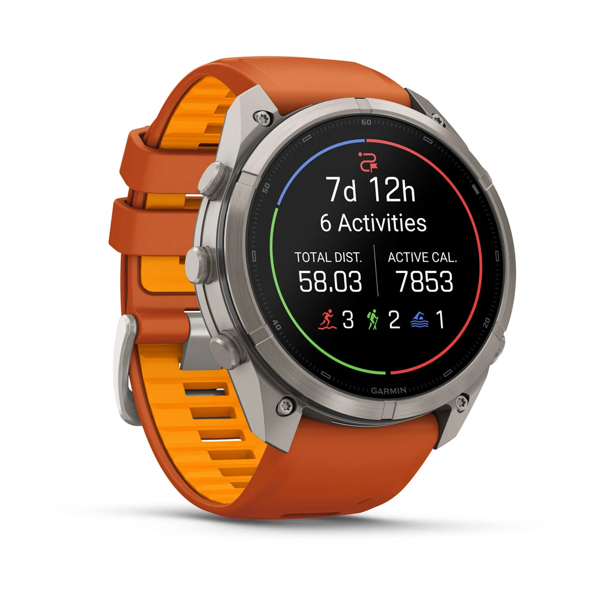 Смарт-годинник Garmin Fenix 9 Pro 51mm Titanium Case with Autumn Orange/Spark Orange Silicone Band (010-04337-05/06)