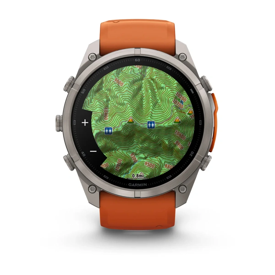 Смарт-годинник Garmin Fenix 9 Pro 51mm Titanium Case with Autumn Orange/Spark Orange Silicone Band (010-04337-05/06)