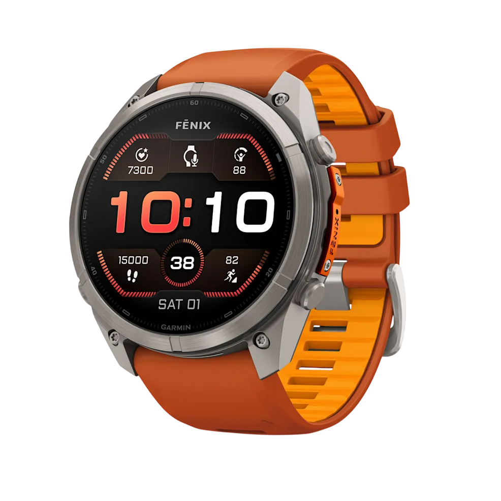 Смарт-годинник Garmin Fenix 9 Pro 51mm Titanium Case with Autumn Orange/Spark Orange Silicone Band (010-04337-05/06)