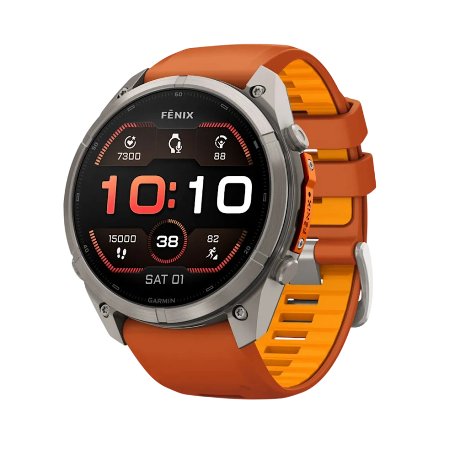 Смарт-годинник Garmin Fenix 9 Pro 51mm Titanium Case with Autumn Orange/Spark Orange Silicone Band (010-04337-05/06)