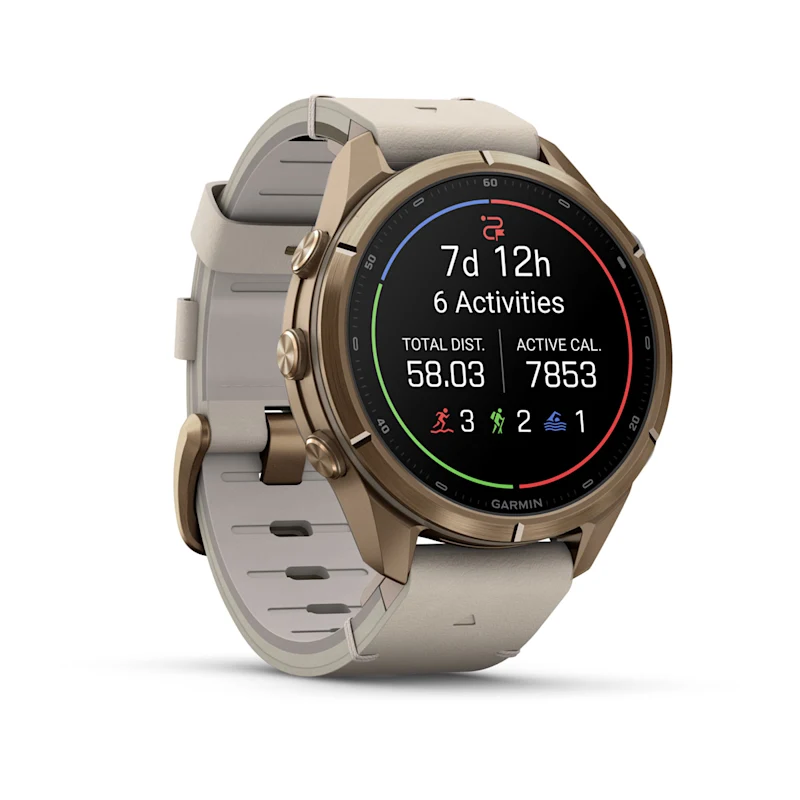 Смарт-годинник Garmin Fenix 9 Pro inReach 43mm Autumn Gold Titanium Case with Bone Leather Band (010-04335-40)