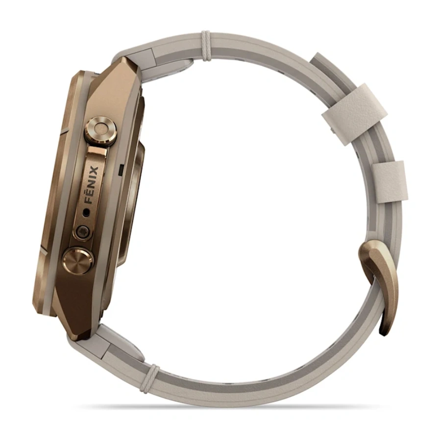 Смарт-годинник Garmin Fenix 9 Pro inReach 43mm Autumn Gold Titanium Case with Bone Leather Band (010-04335-40)
