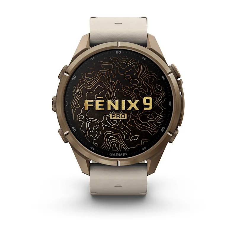 Смарт-годинник Garmin Fenix 9 Pro inReach 43mm Autumn Gold Titanium Case with Bone Leather Band (010-04335-40)