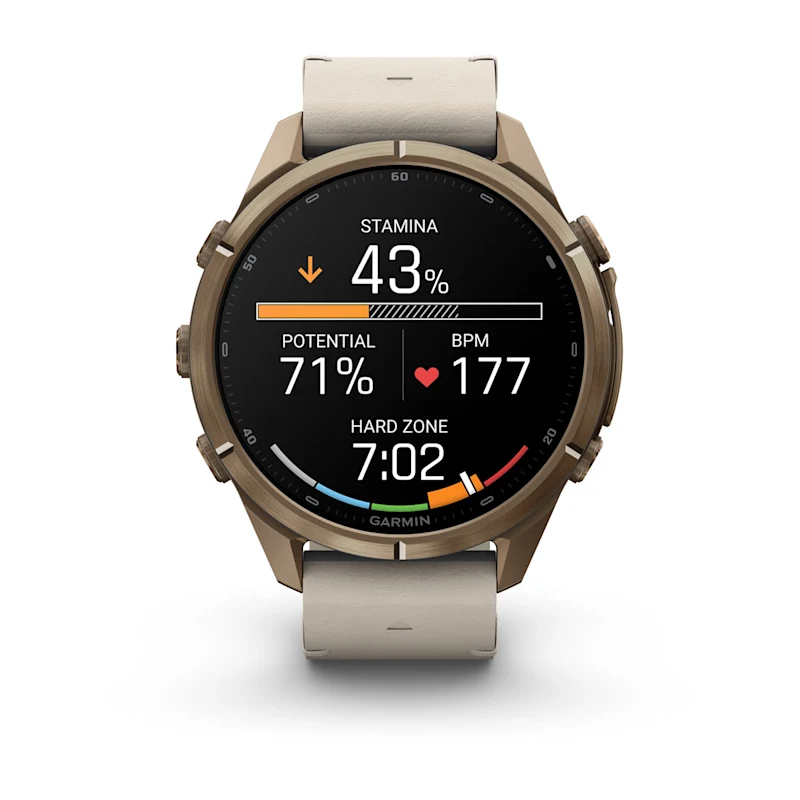 Смарт-годинник Garmin Fenix 9 Pro inReach 43mm Autumn Gold Titanium Case with Bone Leather Band (010-04335-40)