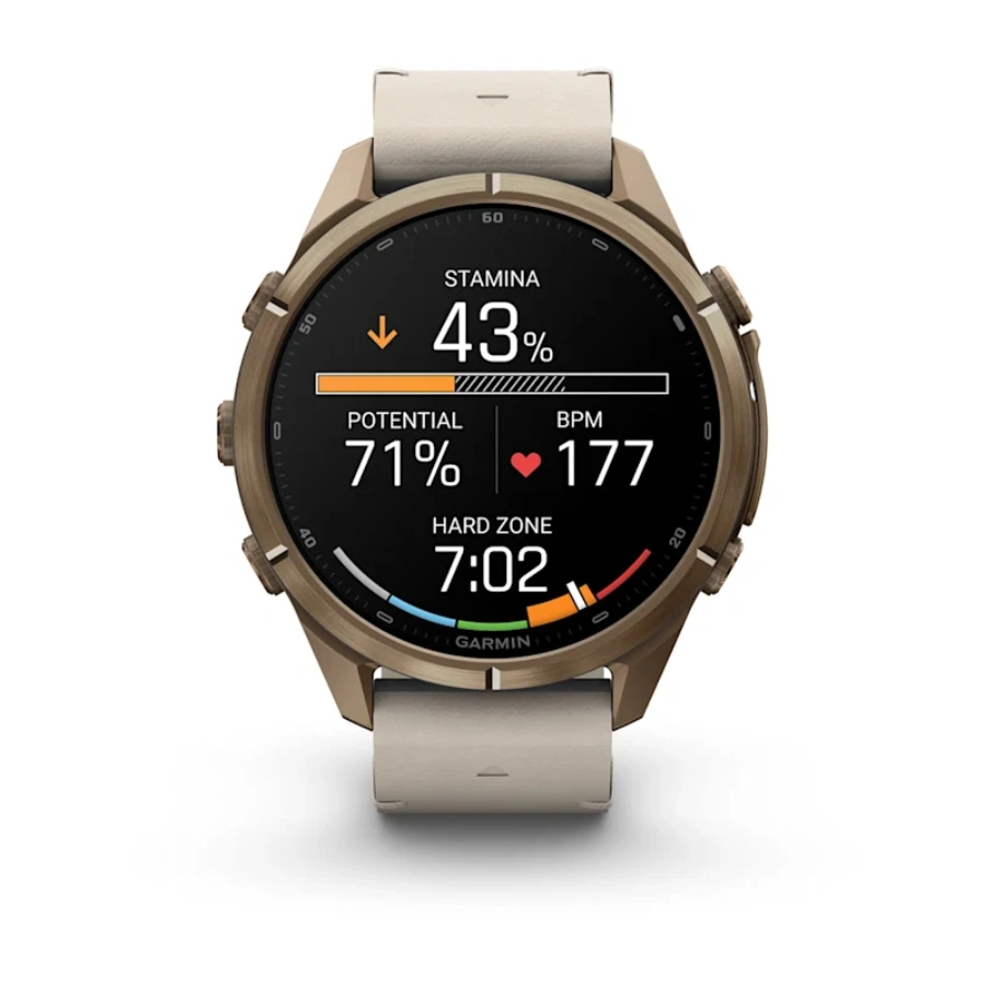 Смарт-годинник Garmin Fenix 9 Pro inReach 43mm Autumn Gold Titanium Case with Bone Leather Band (010-04335-40)