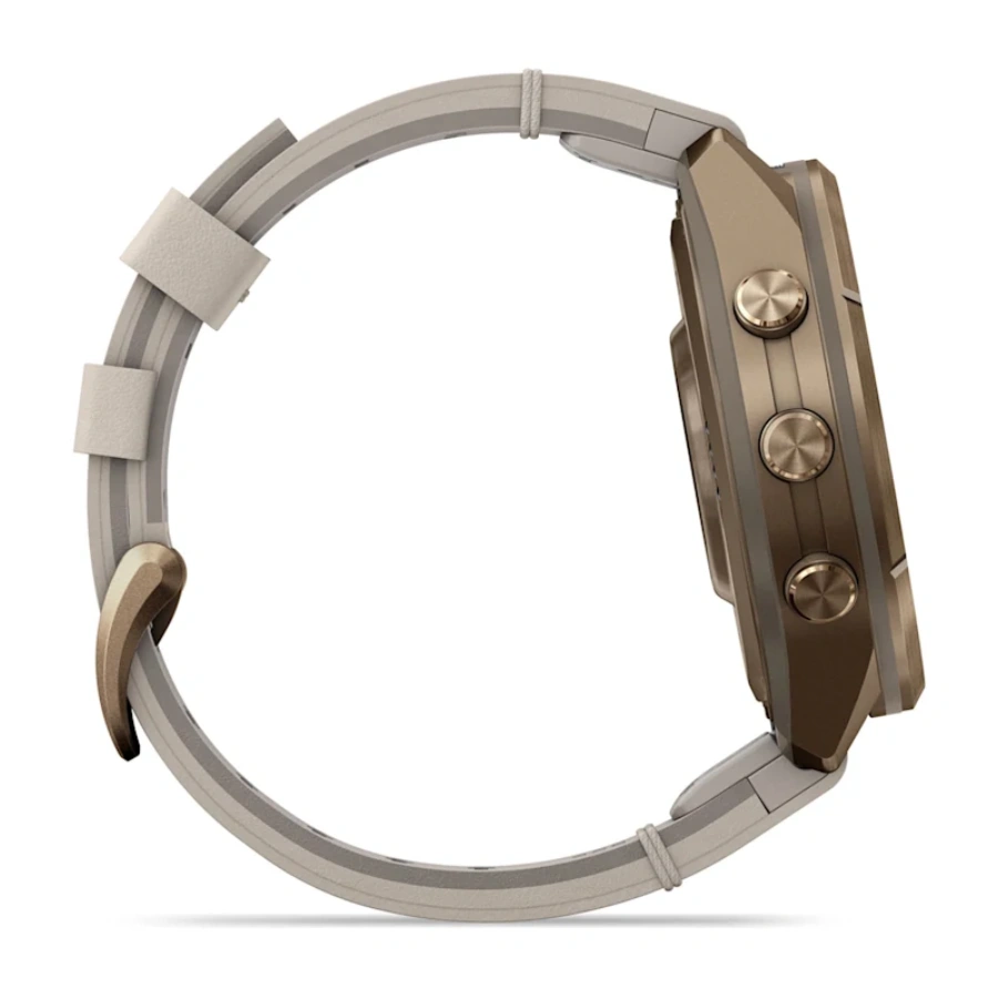 Смарт-годинник Garmin Fenix 9 Pro inReach 43mm Autumn Gold Titanium Case with Bone Leather Band (010-04335-40)
