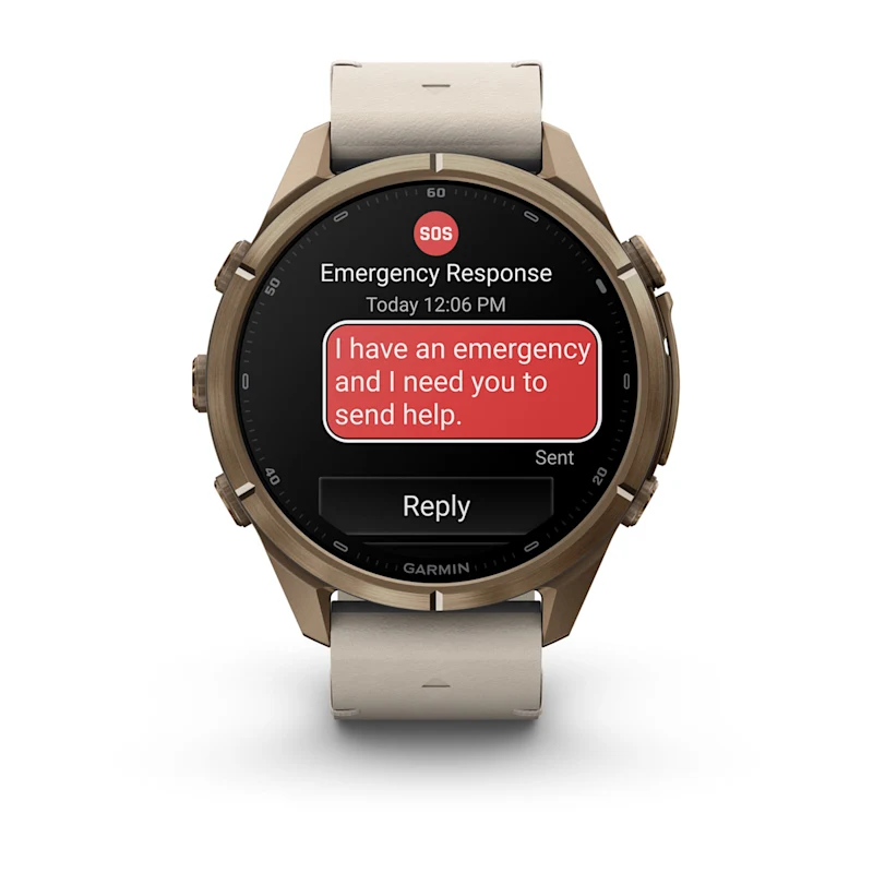 Смарт-годинник Garmin Fenix 9 Pro inReach 43mm Autumn Gold Titanium Case with Bone Leather Band (010-04335-40)