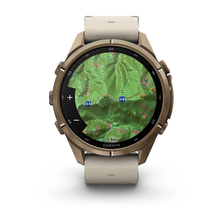 Смарт-годинник Garmin Fenix 9 Pro inReach 43mm Autumn Gold Titanium Case with Bone Leather Band (010-04335-40)