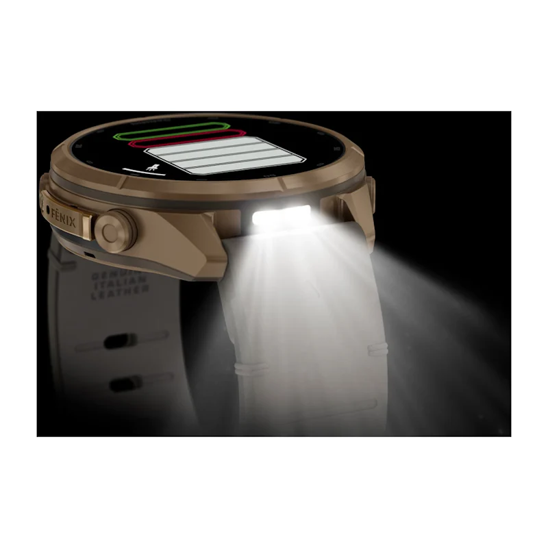 Смарт-годинник Garmin Fenix 9 Pro inReach 43mm Autumn Gold Titanium Case with Bone Leather Band (010-04335-40)