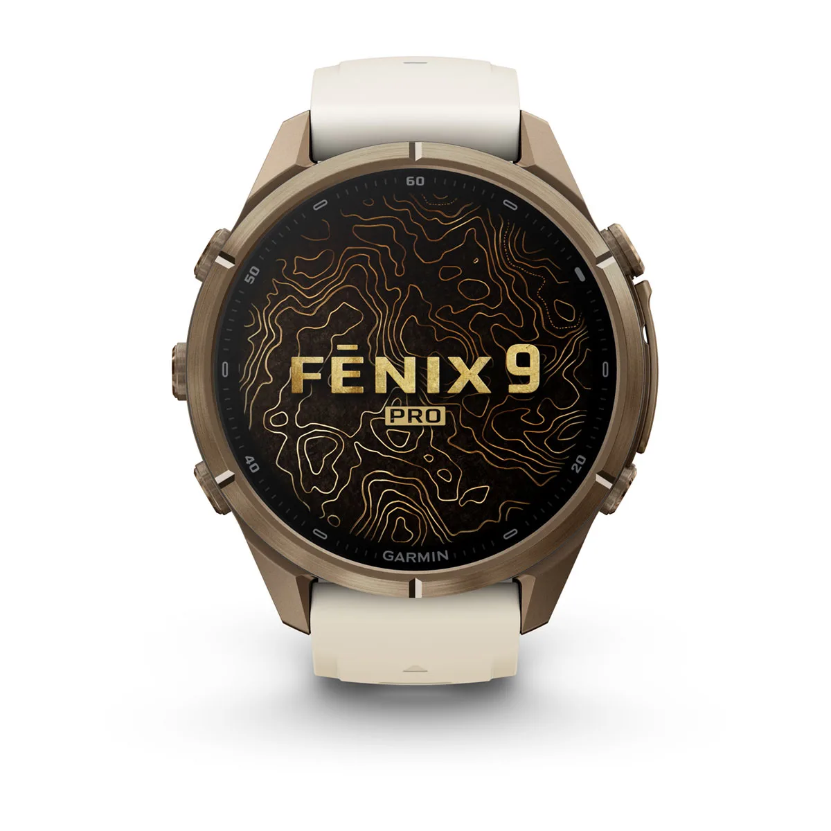 Смарт-годинник Garmin Fenix 9 Pro inReach 43mm Autumn Gold Titanium Case with Cream/French Gray Silicone Band (010-04335-20/21)